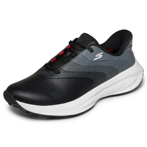 Tijdelijke aanbieding: Skechers GO Mens synthetische bovenste vetersluiting Spike minder golfschoen, zwart/wit, 8 UK van 104.13 € naar 104.13 € (0.00% korting)