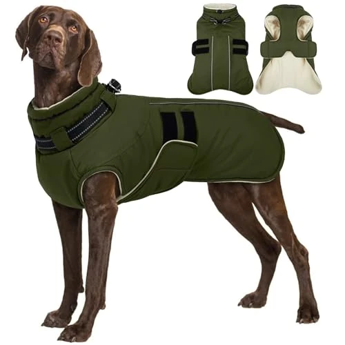 Offerta a tempo: IECOii Cappotto per cani con pettorina, XXXXL, caldo cappotto invernale per cani di taglia grande, leggero, antivento, imbottito, per cani, impermeabile e regolabile, per il freddo, cappotti per - 0.00% da 57.44 € a 57.44 €