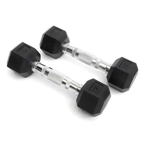 Bilder - Par de Mancuernas de 2,5 kg, Forma Hexagonal y Mango Antideslizante, Juego de Pesas para Gimnasio y Entrenamiento en casa para tonificación y calefacción, Juego de Mancuernas Resistentes y
