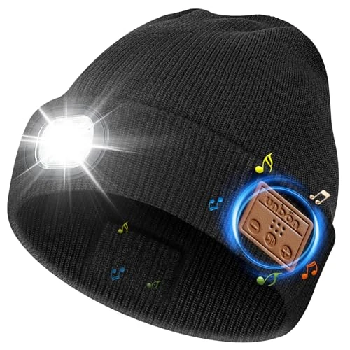 Offerta a tempo: UNBON Regalo Uomo, Regali Natale Originali, Idee Regalo Natale 2025, Regali Uomo papà per Lui Compleanno Anniversario Secret Santa, Gadget Tecnologici Utili, Cappello Berretto Bluetooth con Luce LED - 17% da 23.99 € a 19.99 €