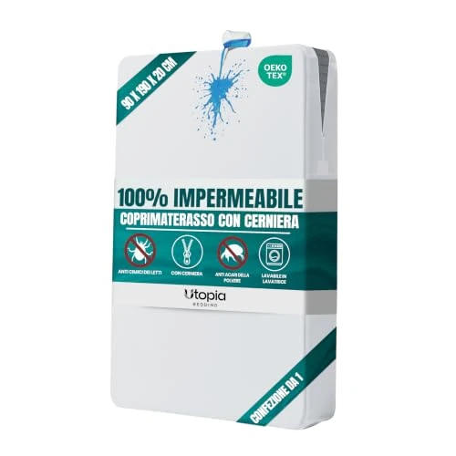 Oferta limitada: Funda Integral Colchón Impermeable con Cremallera 90 x 190 x 20 Antiácaros | Protector de Colchón Antiácaros y Antichinches, Certificado Oeko-Tex, con Cierre de Cremallera – Utopia Bedding de 22.99 € a 17.57 € (ahorro 24%)