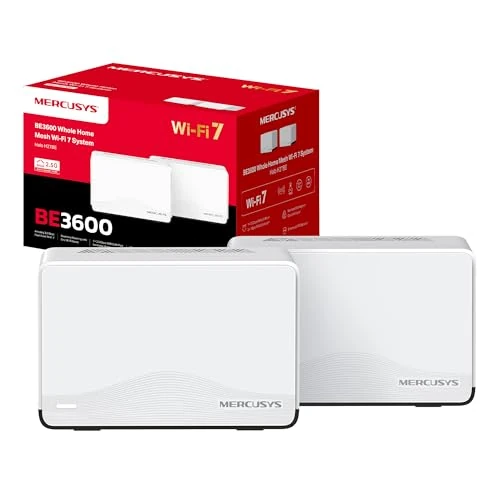Offre limitee: Mercusys TP-Link Halo H27BE Mesh Wi-Fi 7 BE3600Mbps double bande, 2,5G Port WAN/LAN, 2 ports LAN Gigabit, Couverts jusqu'à 650m2, 4K-QAM, MLO, Multi-RUs, Contrôle par APP, 2pcs de 119.99 EUR a 119.99 EUR (economie 0%)