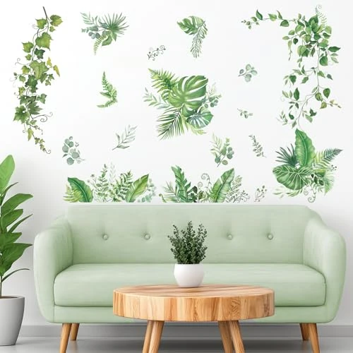 Zeitlich begrenztes Angebot: FUFUQUARE Grüne Blätter Wandaufkleber Reben Zweige Pflanzen Wandtattoo Abnehmbares Schälen und Aufkleben für Schlafzimmer Wohnzimmer Eingangstür Spiegel von 15.31 € auf 15.31 € (0.00% Rabatt)
