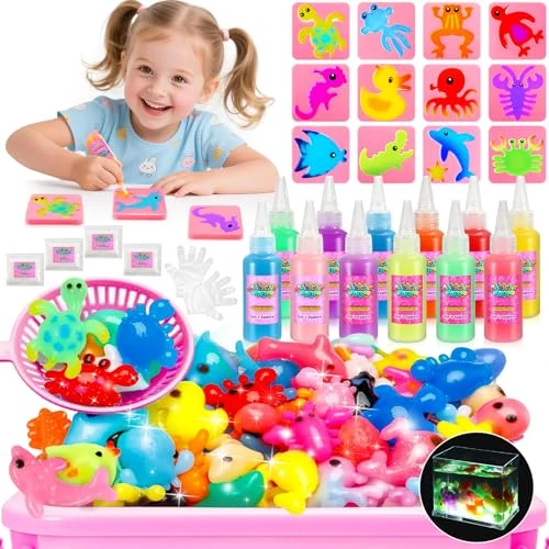 Offerta a tempo: Giochi Bambina 4 5 6 7 8 9 10 Anni, Kit Gel Acqua Bambini Regalo Bambina 5 6 7 8 9 10 Anni Lavoretti Creativi per Bambino Colori per Bambini Compleanno Regali Bambino Magic Jelly Set Regali Natale - 37% da 25.99 € a 16.29 €