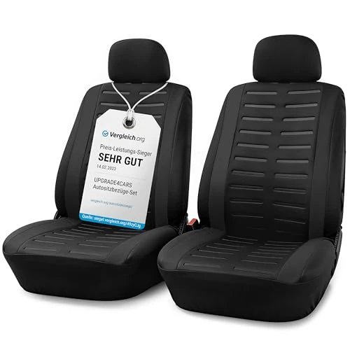 Offerta a tempo: Upgrade4cars Coprisedili Anteriore Set Versione 2026 | Coperture Universali in Nero per Conducente e Passeggero | Accessori Interno Auto Decorazione - 6% da 35.95 € a 33.95 €