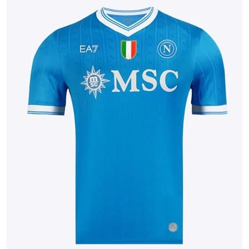SSC NAPOLI Maglia Gara Home, Azzurra, EA7 Prodotto Ufficiale, Maglia Calcio 2025/2026, XL