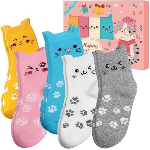 Oferta limitada: Calcetines Gatos Regalos Originales para Mujer - Calcetines Mujer Divertidos Invierno Regalos Chica Joven Madres Adolescentes Abuela Mama Hermanas Ideas Regalo Amigo Invisible Calendario Adviento 2025 de 10.99 EUR a 7.99 EUR (ahorro 27%)