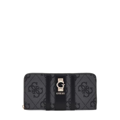 GUESS portemonnee Erenia Zip Around Wallet Coal Logo donkergrijs