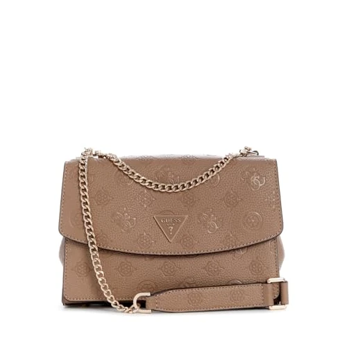 GUESS borsa a tracolla Cresidia II Convertible Xbody Flap Bag Dark Taupe Logo grigio talpa