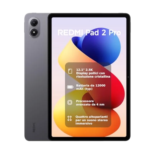 XIAOMI REDMI Pad 2 Pro, 8+256GB, 12,1" 2,5K 120Hz Display, Riesiger 12.000mAh (typ) Akku, 4nm Prozessor, Nahtlose Konnektivität, Graphitgrau