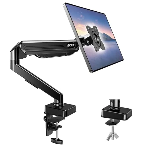 Limited-time offer: Acer Single Monitor Arm Desk Mount for 17-34 Inch Screen, Gas Spring Monitor Arm Load 4.4-19.8 lbs, Height Adjustable Desk Stand Mount with Tilt Swivel Rotate, VESA 75/100mm, C-Clamp/Grommet Base from 34.99 £ to 34.99 £ (save 0.00%)