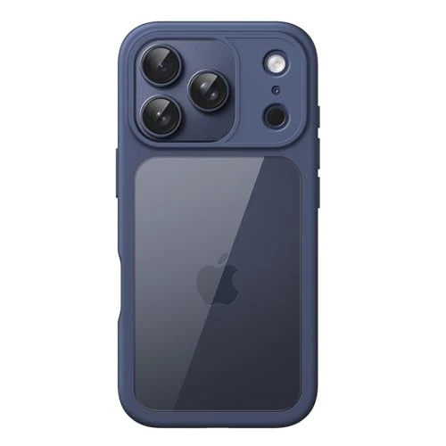 Offerta a tempo: JETech Cover per iPhone 17 Pro, Blu Scuro | Cornice Opaca in TPU a Tinta Unita, Antigraffio, Custodia Telefono con Retro Trasparente - 25% da 13.99 € a 10.44 €