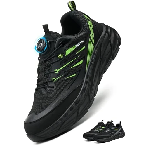 Offre limitée : RUGNOR Chaussures de Sécurité Hommes Femme Légère Basket Securite Chaussures de Travail Embout en Acier Lacets Bouton Rotatif Vert EU 43 de 49.99 € à 25.00 € (50% de remise)