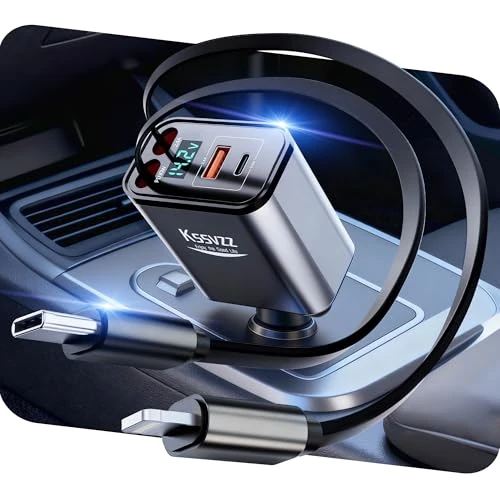 Tijdelijke aanbieding: 4-in-1 sigarettenaansteker USB C 69W autolader - 24/12V uittrekbare sigarettenaansteker USB-adapter, vrachtwagen auto-accessoires, auto-accessoire voor iPhone 17/16/15 Pro Max, iPad, Galaxy S25/24 van 19.99 € naar 19.99 € (0.00% kor