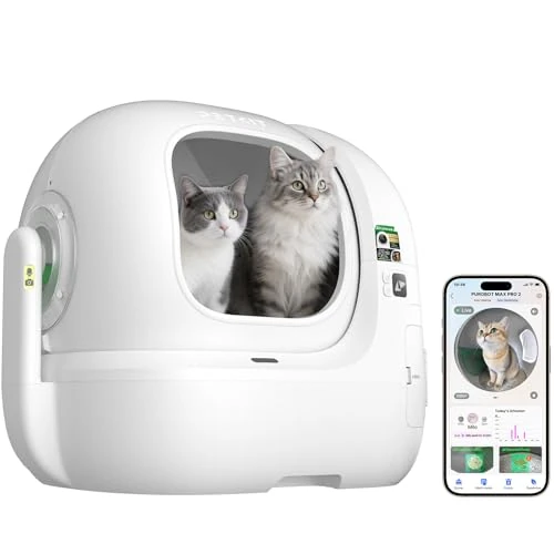 Limitiertes Angebot: PETKIT PUROBOT Max Pro 2 Selbstreinigende Katzentoilette, Katzenklo Selbstreinigend mit Kamera, Intelligenter Reinigung, Präzise Mehrkatzen-Erkennung, KI-Gesundheitstracking, für Mehrere Katzen von 799.00 EUR auf 599.99 EUR (Spare 25%)