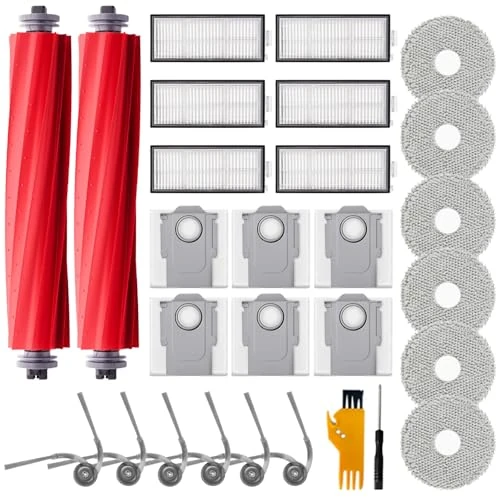 Zeitlich begrenztes Angebot: Homruich 28 Stück Zubehör für Roborock QV 35A / QV 35S / QR 798 / QR 598 Roboterstaubsauger Ersatzteile, 2 Hauptbürste, 6 Wischtücher, 6 Filter, 6 Staubbeutel, 6 Seitenbürsten,2 Reinigungswerkzeuge von 23.99 € auf 23.99 € (0.0