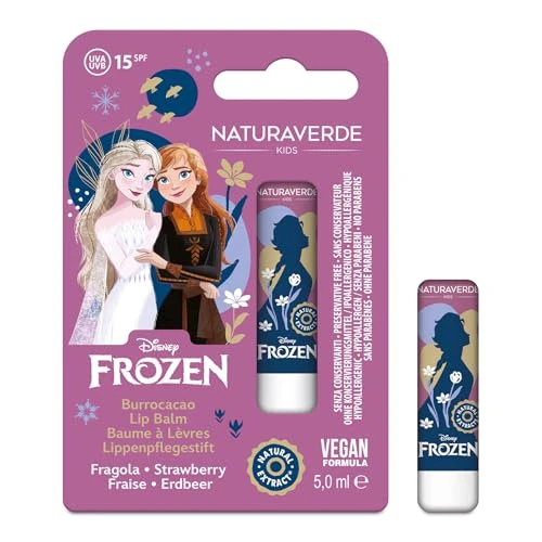 Offerta a tempo: NATURAVERDE Kids -DFROZEN Burrocacao Fragola 5ml, SPF 15, Protezione e Idratazione per Bambini, Ipoallergenico - 46% da 3.60 € a 1.95 €