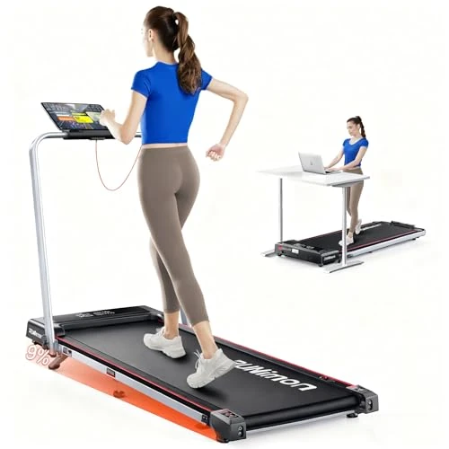 Offerta a tempo: Tapis Roulant Elettrico Piehevole 12 km/h, RUNIMON 6 IN 1 Tapis Roulant Salvaspazio, Tapirulan con Inclinazione 9%, 2.5HP, App, Telecomando e Doppio Display LED - 27% da 299.99 € a 219.99 €