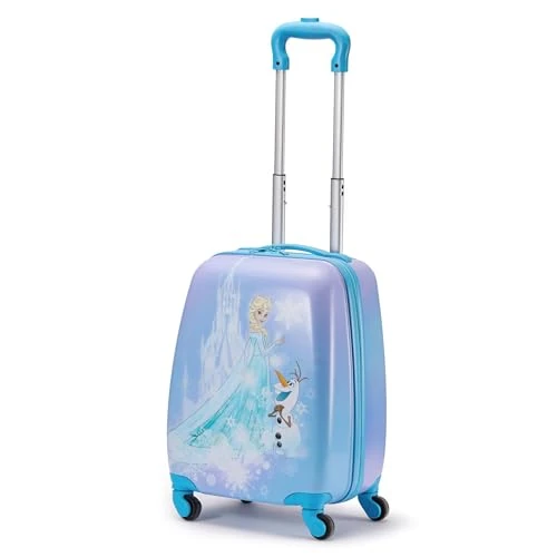 Limited-time offer: Disney Store Official Frozen Luggage, 30x23x48cm, Blue Hard Shell Suitcase for Kids, with Telescopic Handle and Multi-Directional Wheels, Featuring Elsa, Olaf and Snowflake Pattern from 40.00 £ to 40.00 £ (save 0.00%)