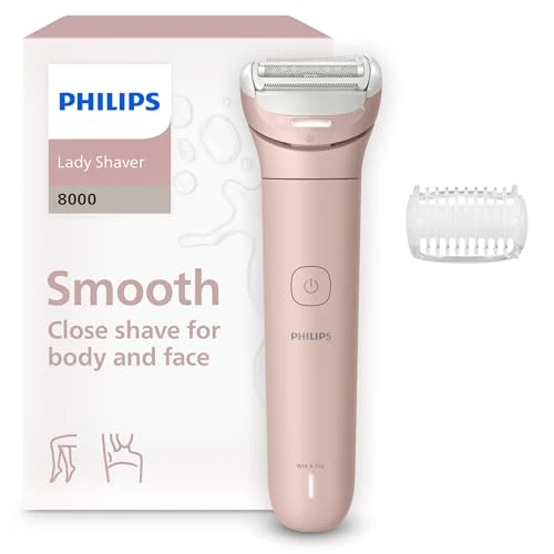 Offerta a tempo: Philips Lady Shaver Serie 8000 - Rasoio senza filo, Wet & Dry, sistema di rasatura a 3 lame, testina di rasatura flessibile, luce LED, per corpo e gambe, 100 minuti di utilizzo, modello BRL129/00 - 29% da 55.99 € a 39.99 €