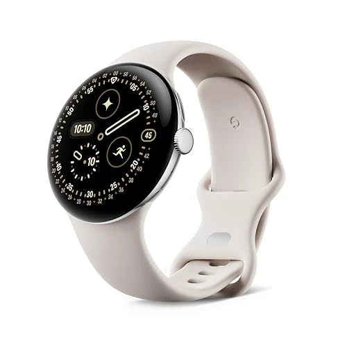 Offerta a tempo: Google Pixel Watch 4 (45 mm) - Smartwatch Android con tracker per fitness e benessere, e assistente virtuale Gemini - Cassa in alluminio argento lucido - Cinturino sportivo grigio creta - Wi-Fi - 27% da 449.00 € a 329.00 €