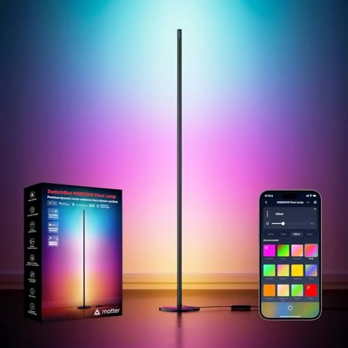 Offre limitée : SwitchBot Matter RGBICWW Lampadaire sur Pied, Blanc Chaud et Froid, Lampe sur Pied Compatible avec Apple Home, Alexa, Google Home, 1200lm, 16 Millions Couleurs, Synchronisation Musicale, Modes Scène de 53.18 EUR à 49.99 EUR (remise 6%)