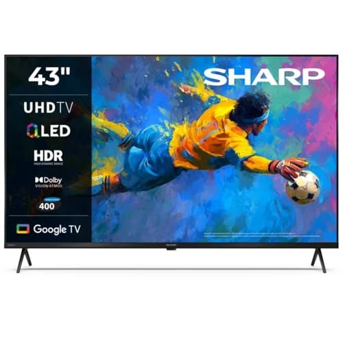 Offerta a tempo: Sharp 43HP5365E - GOOGLE TV, 43" UHD,FRAMELESS,60Hz, QLED HDR10,Dolby Vision HDR,Google Assistant con microfono,Chromecast,Bluetooth, DOLBY Atmos 2x10W, HDMI 2.1 x4, USBx2, Colore nero - 0.00% da 277.33 € a 277.33 €