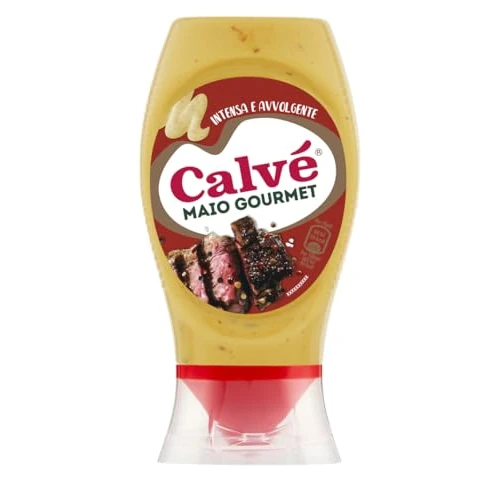 Offerta a tempo: Calvé Maio Gourmet, Maionese Aromatizzata alla Senape di Digione, Formato 250 ml Top Down, Gusto Deciso e Raffinato, Pensato per Carne, Hamburger e Piatti Ricercati - 30% da 2.49 € a 1.74 €