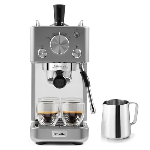 Offerta a tempo: Breville Barista Slimline Macchina per espresso | IMontalatte integrato | Macchina da caffè compatta per cappuccini, latte macchiato e altro | Pompa da 15 bar | Argento [VCF185X] - 40% da 249.99 € a 149.98 €