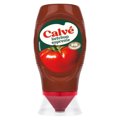 Offerta a tempo: Calvé Ketchup Più Pomodoro, Formato 250 ml Top Down, Ketchup con +13% di Concentrato di Pomodoro per un Gusto Intenso, Naturale e Autentico, Pensato per Burger, Patatine e Piatti Quotidiani - 37% da 2.36 € a 1.48 €