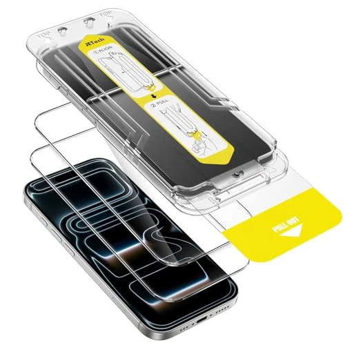 Offre limitee: JETech Protection D'écran pour iPhone 17 Pro Max 6,9 Pouces, Installation Ultra Facile en 10 Secondes, Film en Verre Trempé Anti-Empreintes Digitales, Compatible Coque, HD Clair, Lot de 2 de 12.99 EUR a 11.39 EUR (economie 12%)
