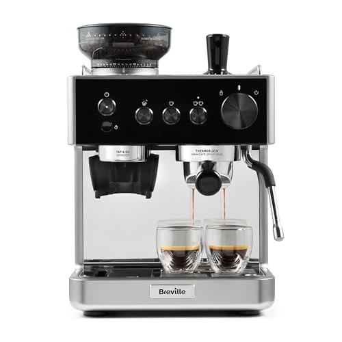 Offerta a tempo: Breville Barista Classic Macchina per caffè espresso | Macchina da caffè con macinacaffè integrato e montalatte | Pompa italiana da 15 bar | Nero e argento [VCF186X] - 35% da 429.99 € a 277.89 €