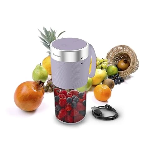 Moulinex Lightmix, licuadora portátil, 300 ml, potente, recargable, lila clay, LM1CS6F0