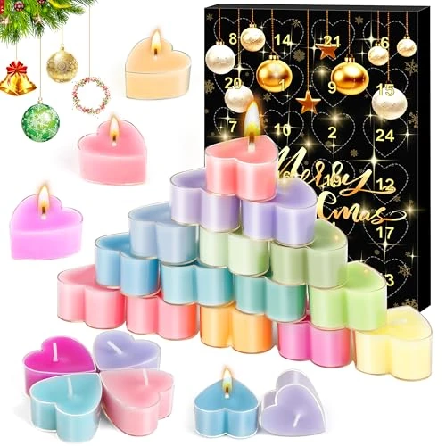 Offerta a tempo: MOMOSTAR Calendario Avvento Candele 2025, Candele Profumate Calendario dell'avvento con 24 Diverse Profumate, Regali di Natale per le Donne, Decorazione Natale Regalo per Mamma, Sorella e Freundi - 0% da 6.99 € a 6.99 €