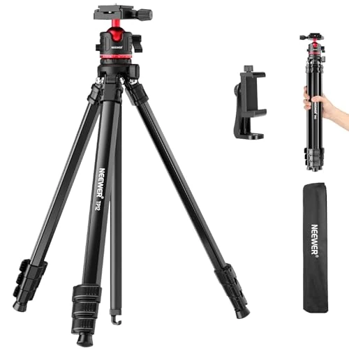 Oferta limitowana: NEEWER BASICS Statyw podróżny do aparatu, kompaktowy, lekki, przenośny stojak na lustrzankę cyfrową z głowicą kulową, płyta QR typu Arca, uchwyt na telefon komórkowy kompatybilny z nagrywaniem wideo z 243.76 zł na 243.76 zł (oszczędź 0.