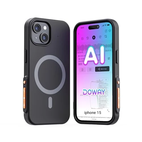 NUASI audiorecorder case voor iPhone15, zwart