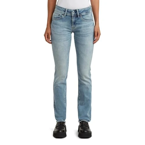 Offerta a tempo: G-Star Women's Midge Saddle Straight Jeans, Colour Blue, Size: Waist 26, Inseam 32 - 46% da 130.00 € a 69.88 €