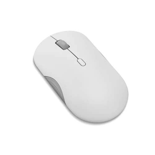 Lenovo 350 - Mouse silenzioso Bluetooth (ottico a infrarossi, ergonomico, ambidestro, pulsanti programmabili, ruota dinamica, 3 livelli di dpi, x1 batteria AA, facile cambio a 2 dispositivi) grigio