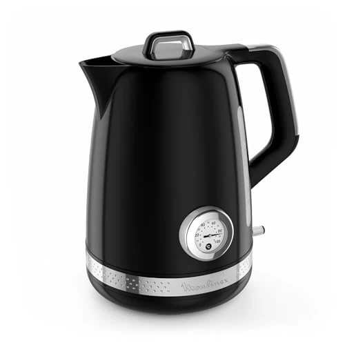Moulinex Sun, Electric kettle 1.7L, Temperature control, 2400W, Two water level windows, Black, BY3558E0