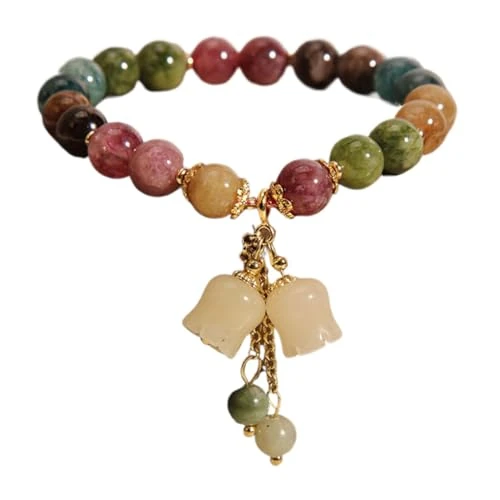 Crystal Bracelet for Women Pendant Beaded Stretch Bracelets Crystal Glass Bracelet Fashion Accessories Jewelry Gifts, One Size, Stone, no gemstone