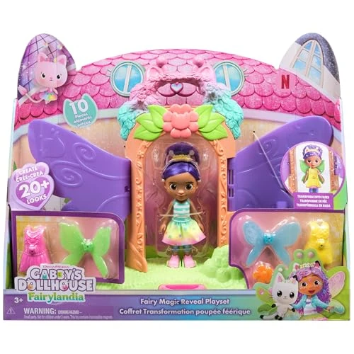 Offerta a tempo: Gabby's Dollhouse Fairylandia, Set di Gioco Magica trasformazione in Fata con funzionalità trasformabile e Accessori per la casa delle Bambole, Giocattoli per Bambini e Bambine dai 3 Anni in su - 25% da 34.99 € a 26.18 €