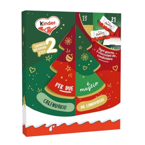 Offerta a tempo: Kinder per Due da Condividere - Calendario Avvento 2026, 336 gr | Calendario dell'Avvento con 48 Cioccolatini e Snack Assortiti Kinder, idea regalo - 8% da 15.26 € a 13.99 €