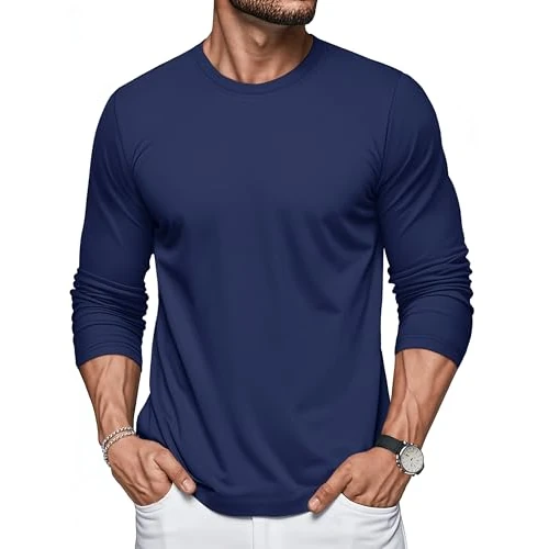 Zeitlich begrenztes Angebot: MAGCOMSEN Herren Langarmshirt Baumwolle Basic Rundhals Long Sleeve Shirt von 27.98 € auf 14.96 € (47% Rabatt)