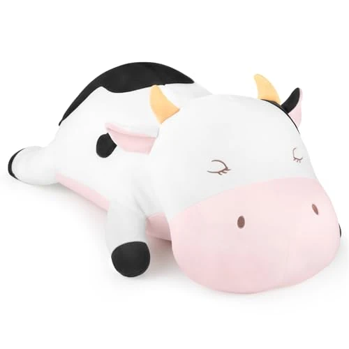 Limited-time offer: GAGAKU Large Cow Plush Pillow - 26 Inch Stuffed Animal & Weighted Pillow (1.6 lbs), Soft Kawaii Cow Super Soft Huggable Plushie Gift for Adults, Kids, Boys and Girls from 24.99 GBP to 24.99 GBP (save 0%)