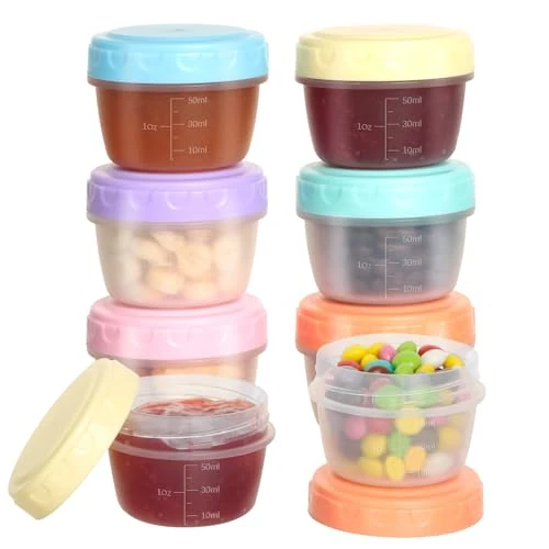 Offerta a tempo: VINATO 6 Pezzo Mini Scatola Per Salse, Scatole per Snack, 80ml Mini Contenitori Per Alimenti Senza BPA, Barattoli Per Congelare Pesto, A Tenuta D'aria - Per Salse, Spezie & Snack - 5% da 9.99 € a 9.49 €