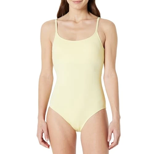 Zeitlich begrenztes Angebot: Amazon Essentials Damen Einteiliger Badeanzug mit Dünnen Trägern, Hellgelb, 46 von 20.55 € auf 20.55 € (0.00% Rabatt)