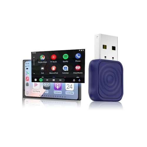 Carlinkit Mini Ultra Wireless CarPlay & Android Auto Adaptador – Plug & Play Dongle para iPhone y Android, convierte con cable a inalámbrico, USB-A/USB-C, compatible con coches con cable OEM