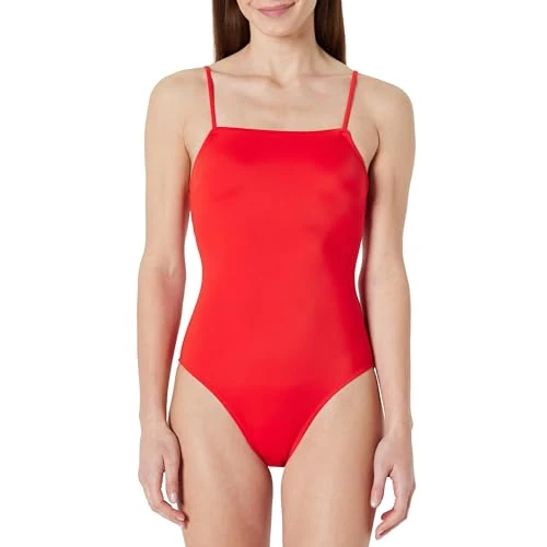 Offre limitée : Amazon Essentials Maillot de Bain Une Pièce à Encolure Carrée Femme, Rouge Coquelicot Vif, 40 de 14.50 € à 14.50 € (0.00% de remise)