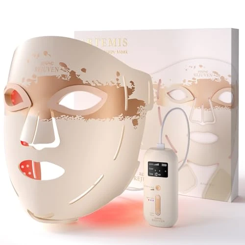 RENPHO LED Face Mask,Mothers Day Gifts for Mum,Red Light Mask with Red and Blue LED,630nm Red Light & 850nm Near-Infrared for Skin Care,Rechargeable Infrared Face Mask for Home,Travel