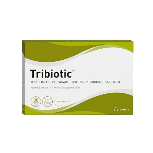 Offerta a tempo: Plameca Tribiotic – Probiotici e Prebiotici per Intestino, con Postbiotico – Formula 3 in 1 – Fermenti Lattici Adulti – 30 Compresse per 30 Giorni - 0.00% da 25.44 € a 25.44 €